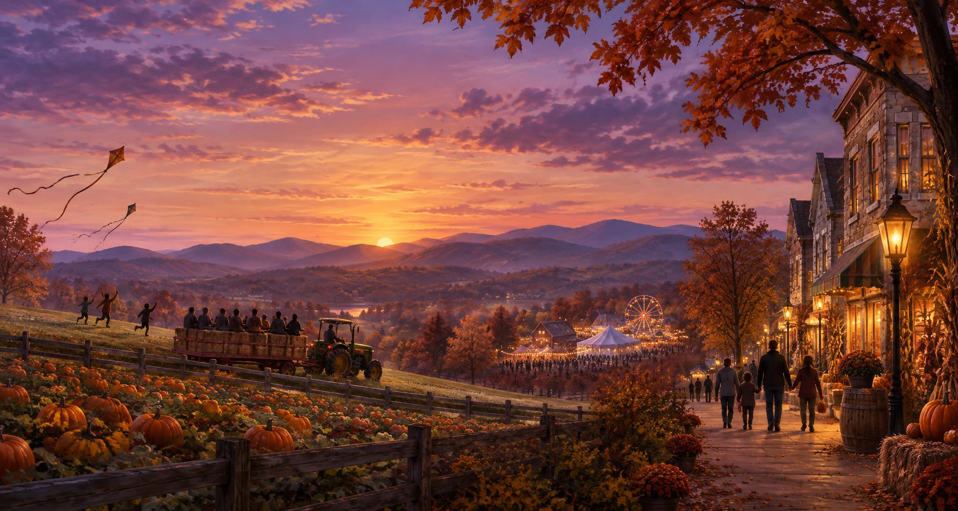 An illustrated Loudoun weekend scene